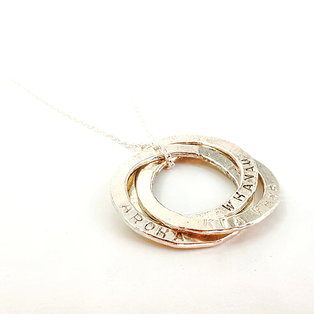 Trio of Circles Silver Necklace