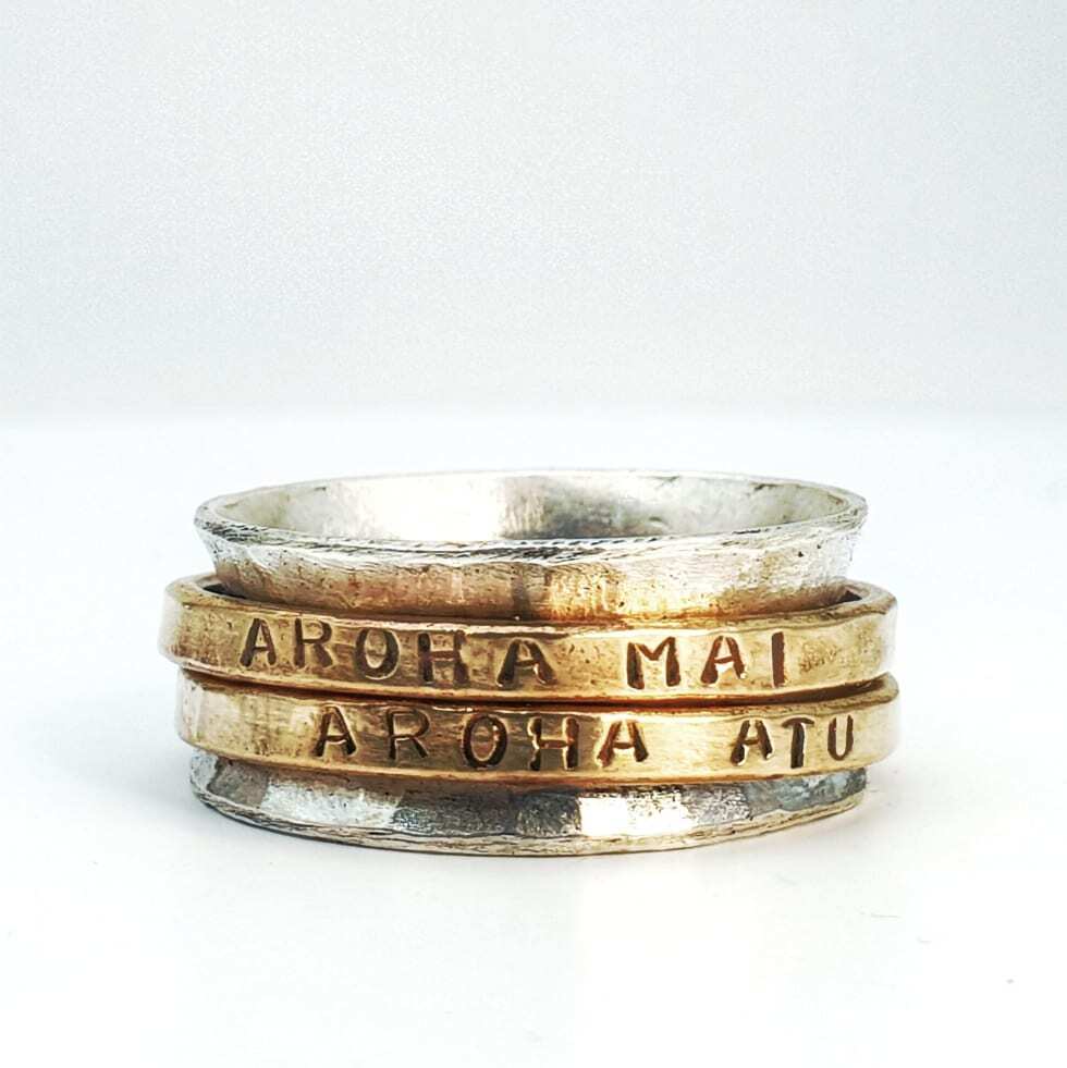 Meditation Ring Double Band Silver