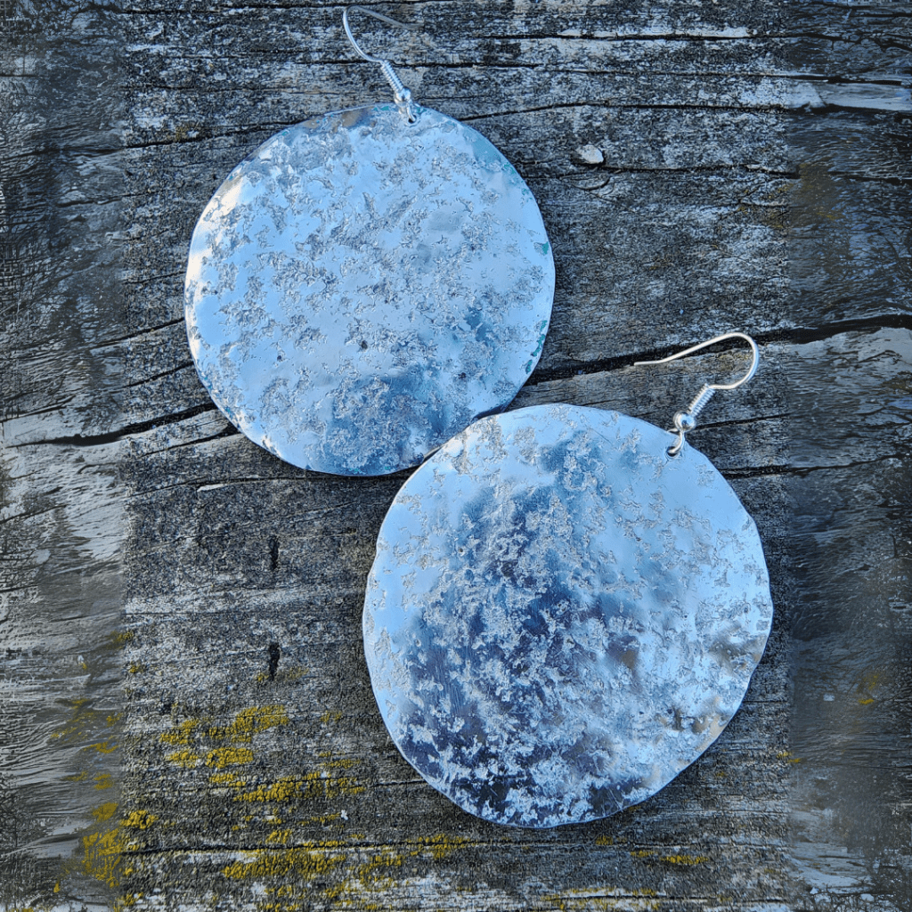 Earthsong large circle earrings Alu or Silver
